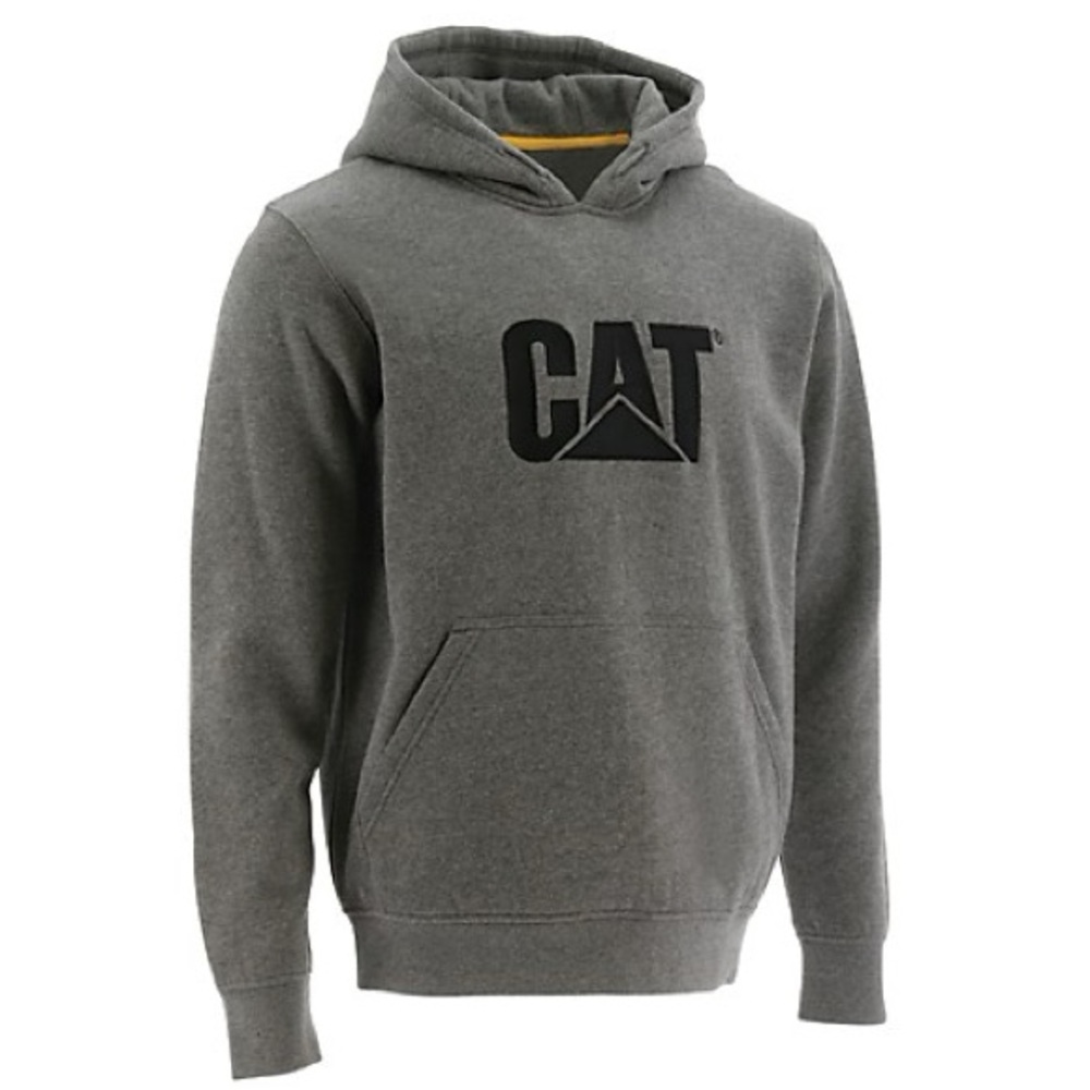 CAT Caterpillar Trademark Hoodie Sweatshirt Men’s 2XL XXL Gray Embroidered Logo